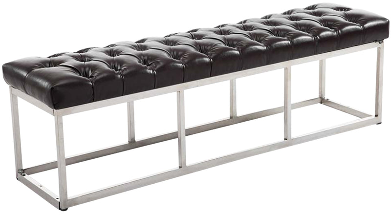 Bench Amun faux leather stainless steel