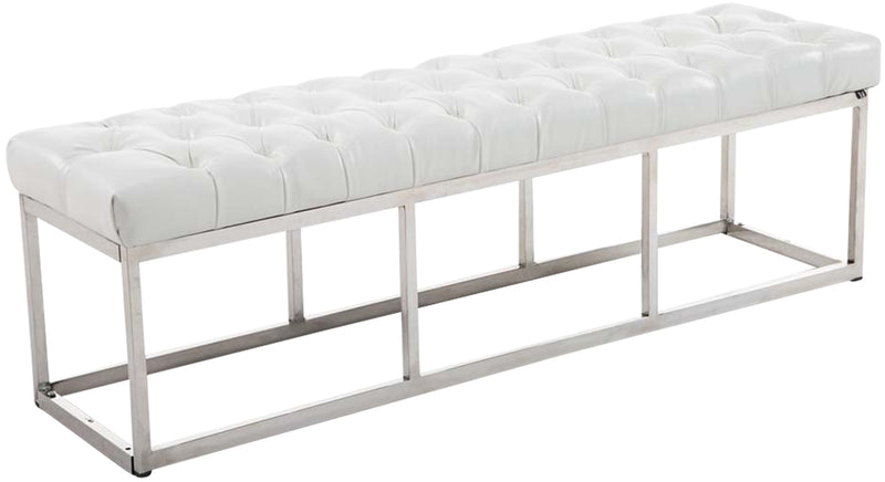 Bench Amun faux leather stainless steel