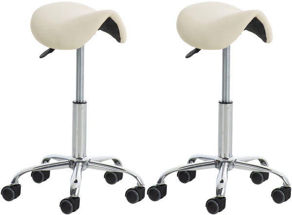 Set of 2 work stools Reno faux leather