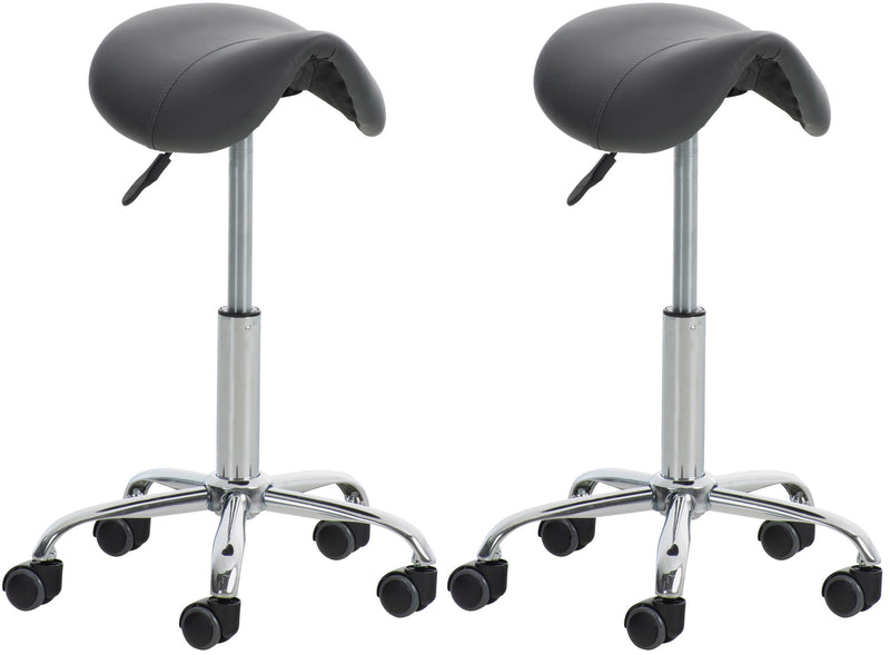 Set of 2 work stools Reno faux leather