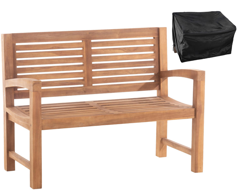 Teak bench 120 cm with cover