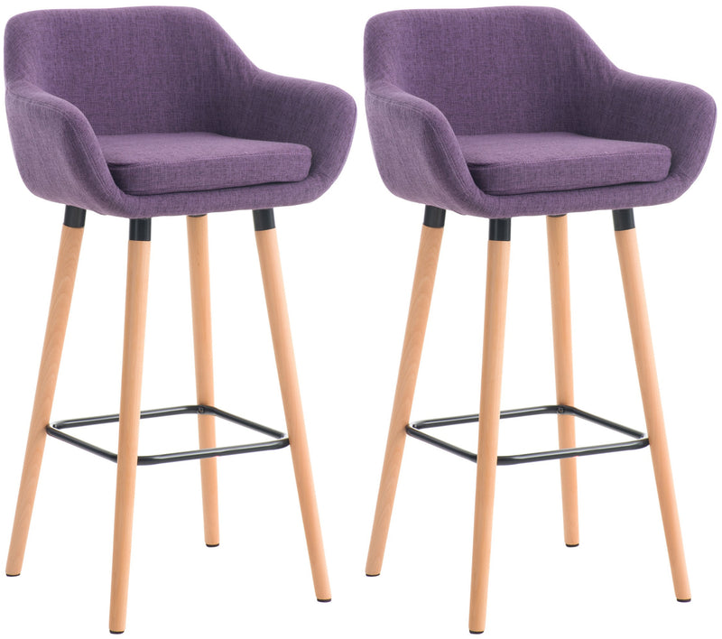 Set of 2 bar stools Grant with fabric cover