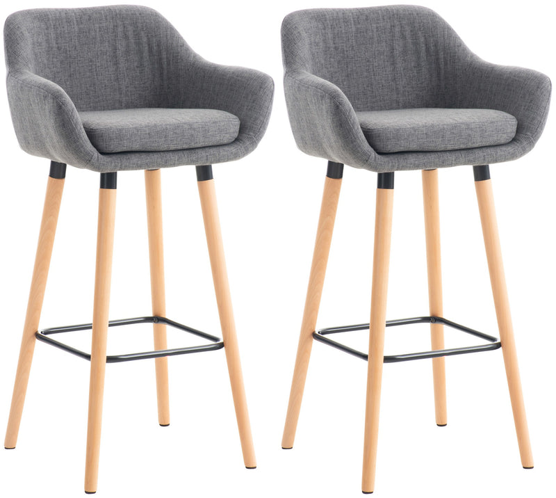 Set of 2 bar stools Grant with fabric cover