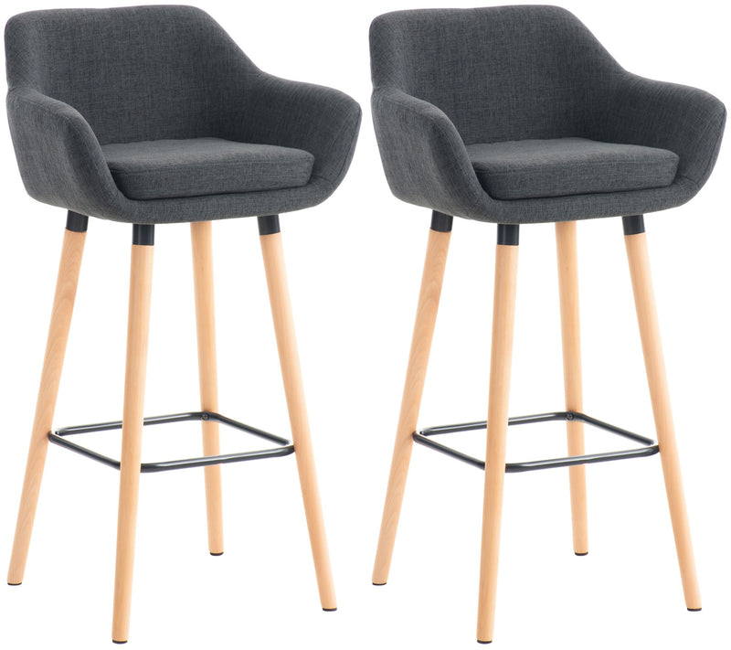 Set of 2 bar stools Grant with fabric cover