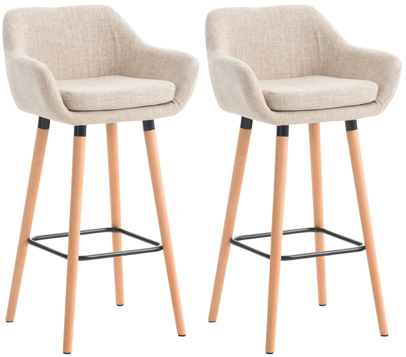 Set of 2 bar stools Grant with fabric cover