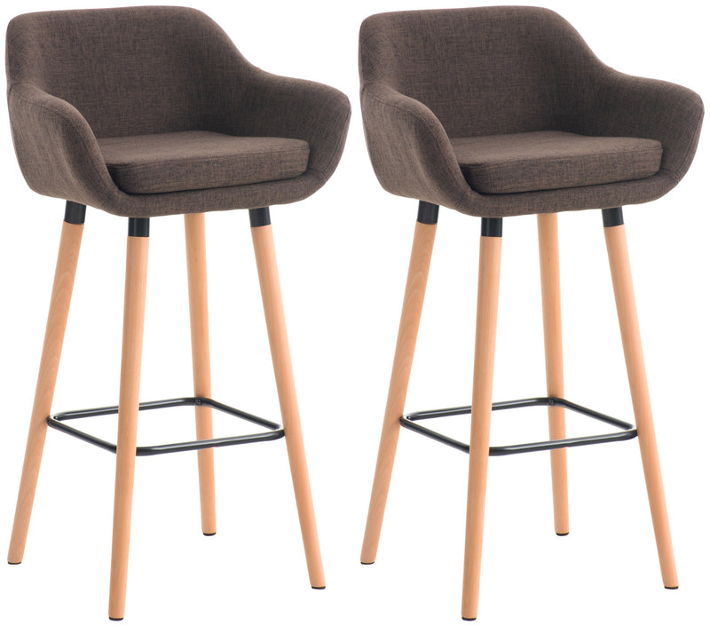 Set of 2 bar stools Grant with fabric cover