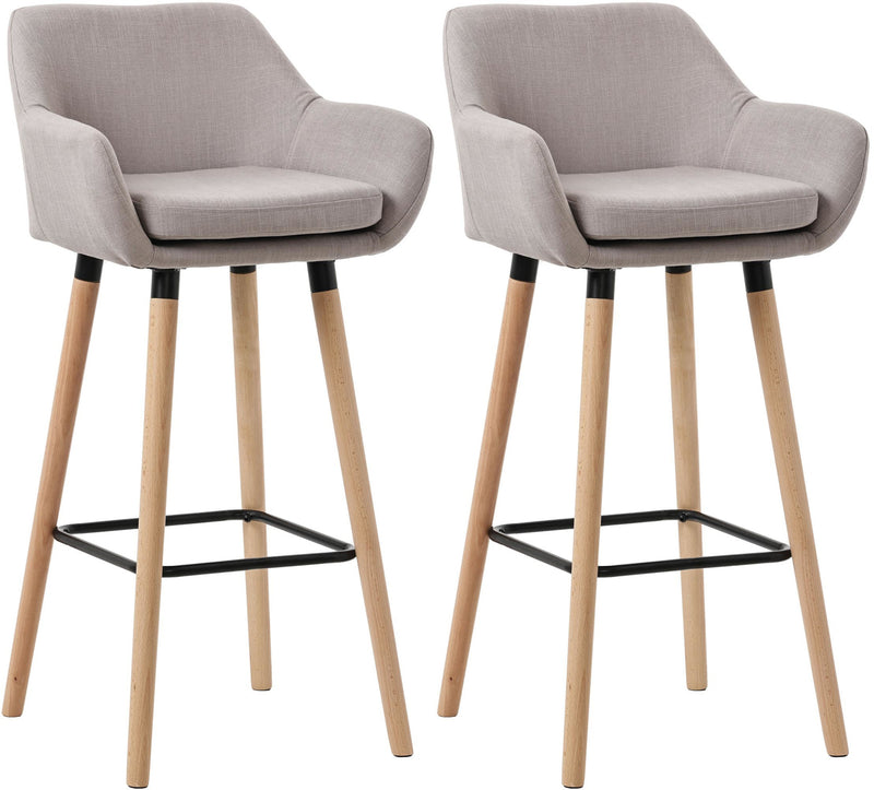 Set of 2 bar stools Grant with fabric cover