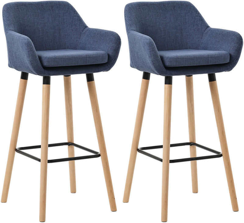 Set of 2 bar stools Grant with fabric cover