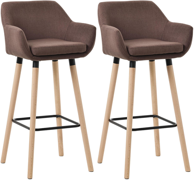 Set of 2 bar stools Grant with fabric cover