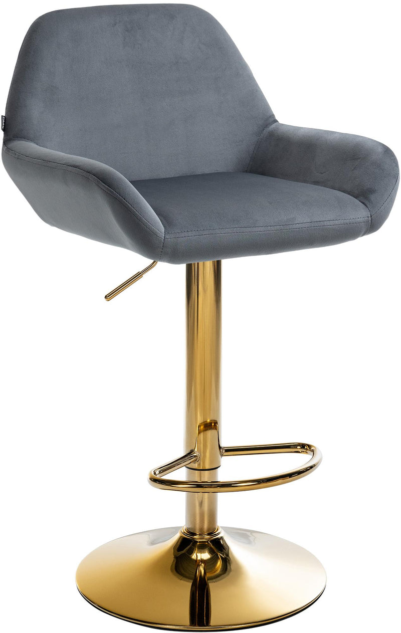 Bar stool Braga gold velvet