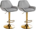 Set of 2 bar stools Braga gold velvet