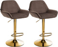 Set of 2 bar stools Braga gold velvet