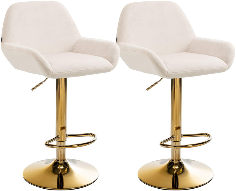 Set of 2 bar stools Braga gold velvet