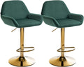 Set of 2 bar stools Braga gold velvet