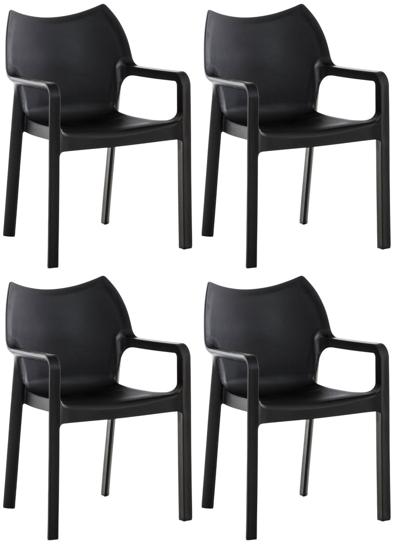 Set of 4 Diva garden chairs with armrests