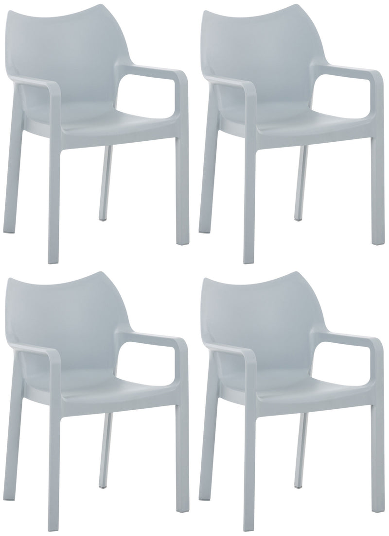 Set of 4 Diva garden chairs with armrests