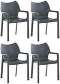 Set of 4 Diva garden chairs with armrests