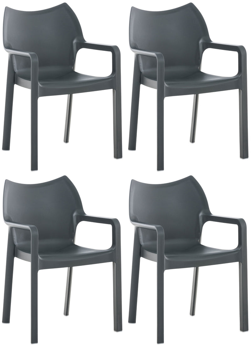 Set of 4 Diva garden chairs with armrests