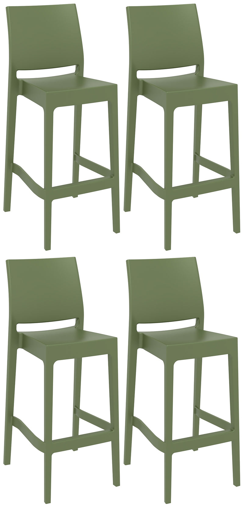 Set of 4 bar stools Maya plastic