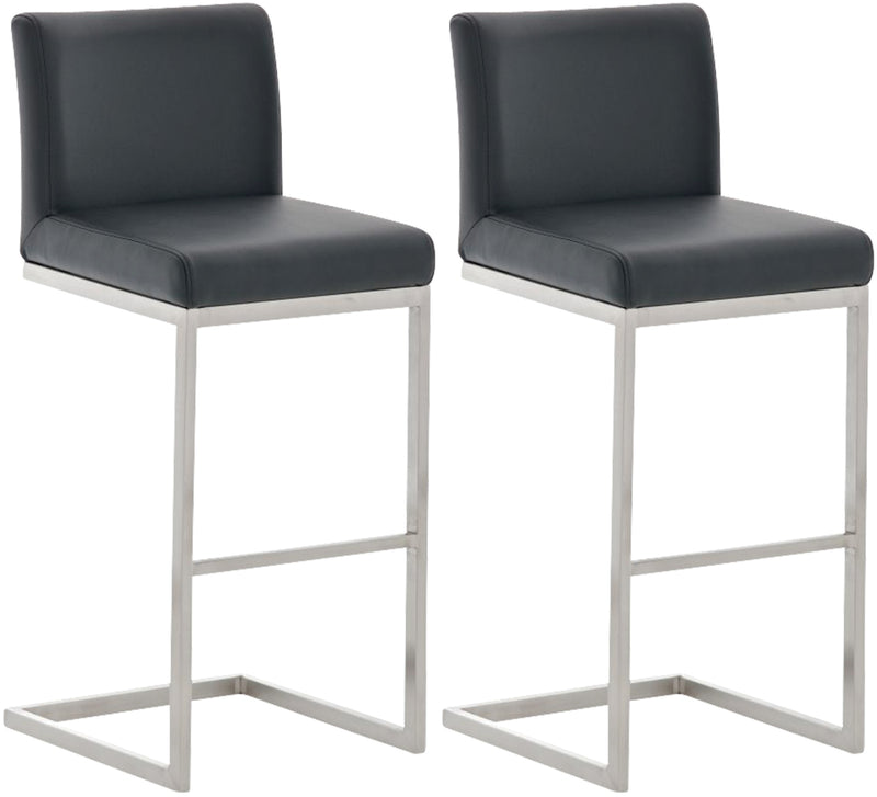 Set of 2 stainless steel bar stools Paros