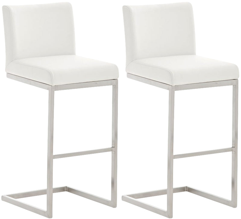 Set of 2 stainless steel bar stools Paros