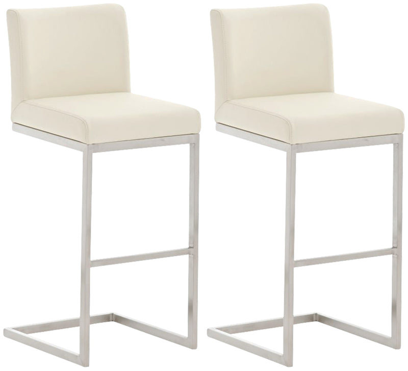 Set of 2 stainless steel bar stools Paros