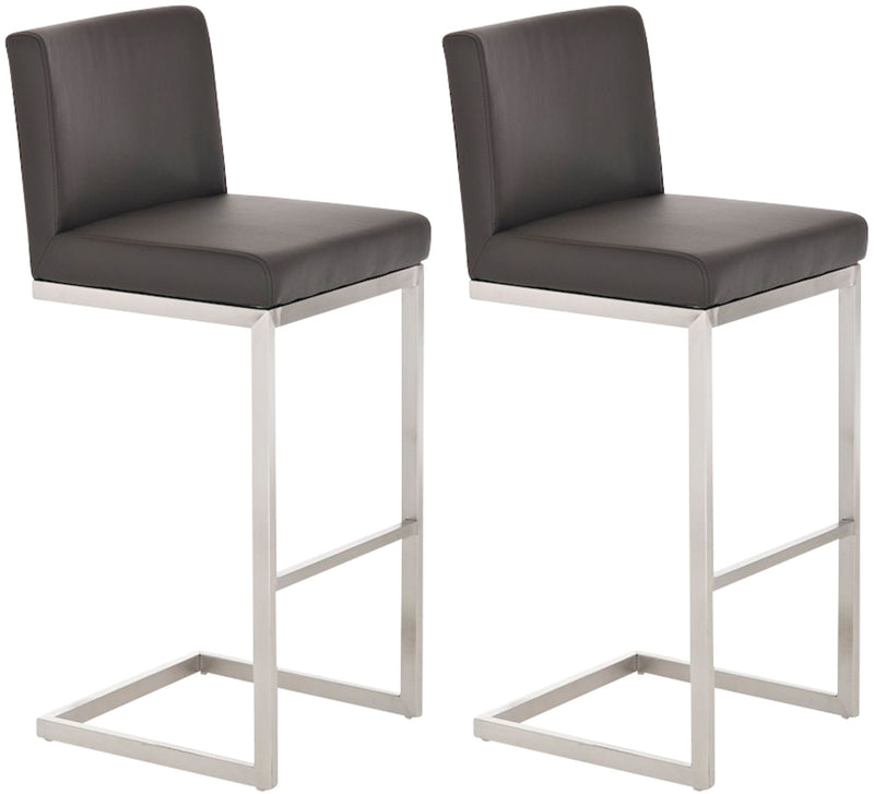 Set of 2 stainless steel bar stools Paros