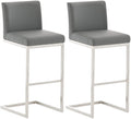 Set of 2 stainless steel bar stools Paros