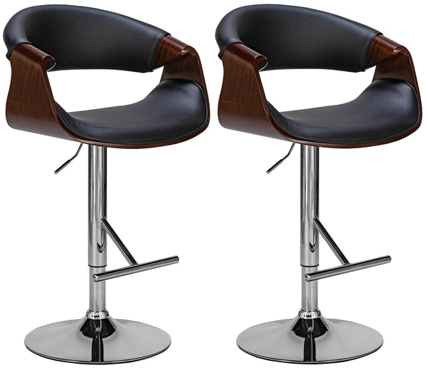 Set of 2 Foley bar stools made of faux leather