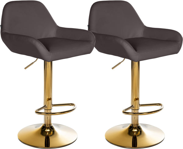 Set of 2 bar stools Braga gold imitation leather