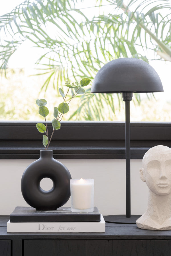 Set of 2 designer table lamps Black Mushroom Mini in mushroom shape - Noble matt black