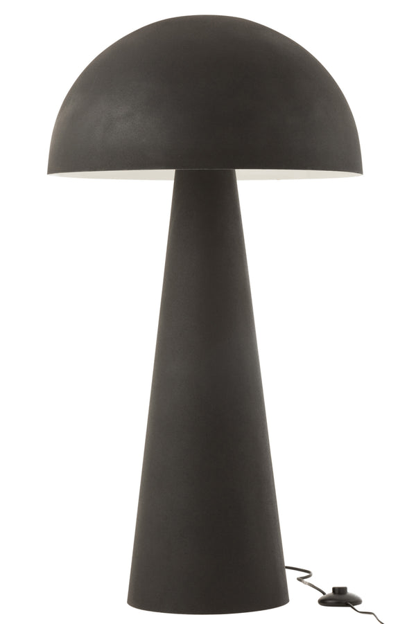 Grote designlamp Black Mushroom in paddestoelvorm - elegant matzwart