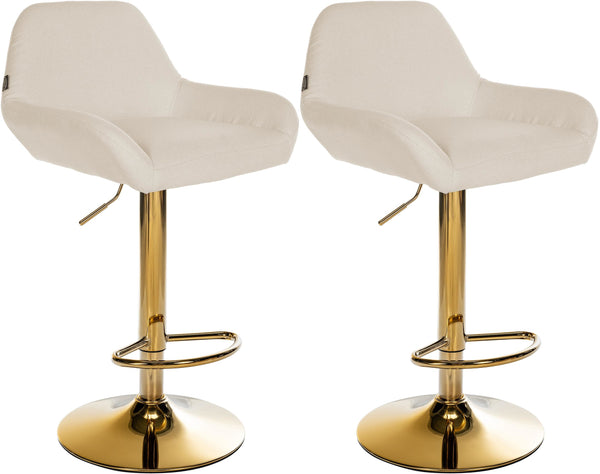 Set of 2 bar stools Braga gold fabric