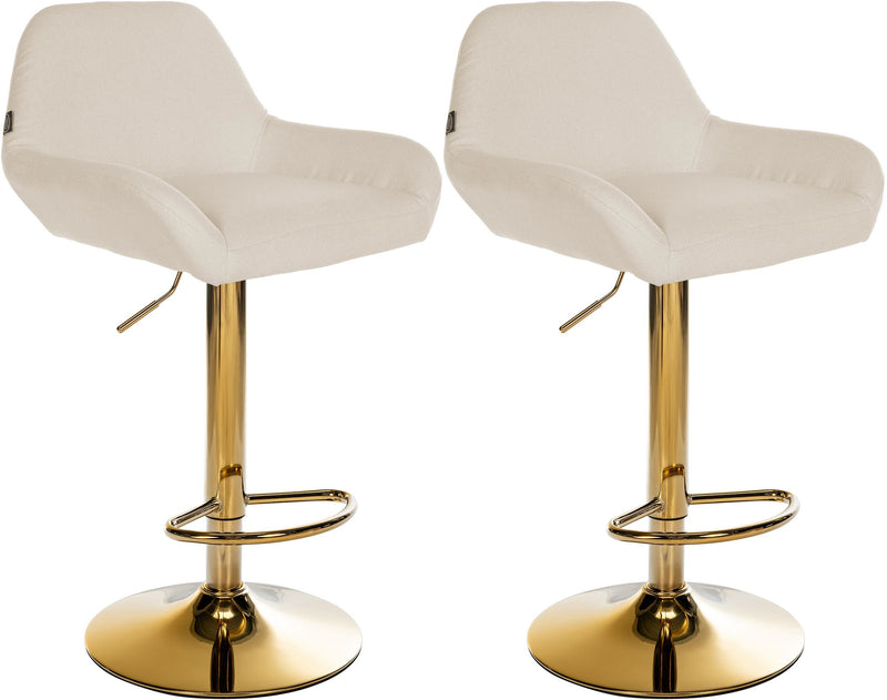 Set of 2 bar stools Braga gold fabric