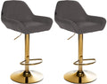 Set of 2 bar stools Braga gold fabric