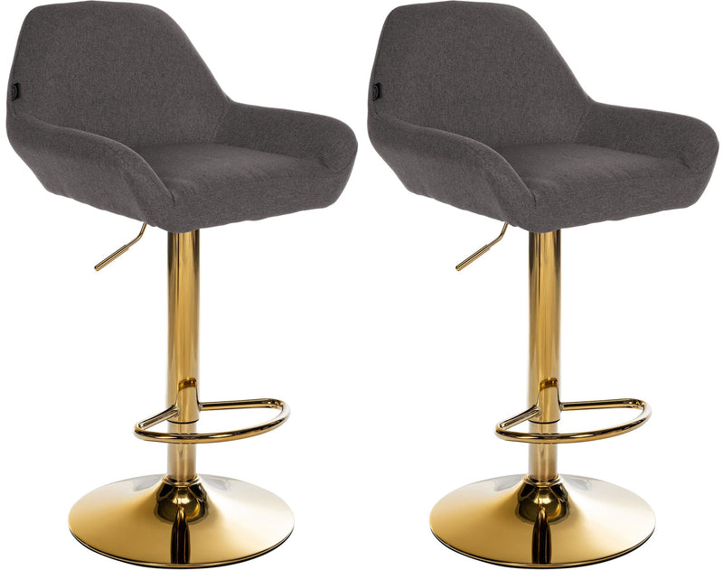 Set of 2 bar stools Braga gold fabric