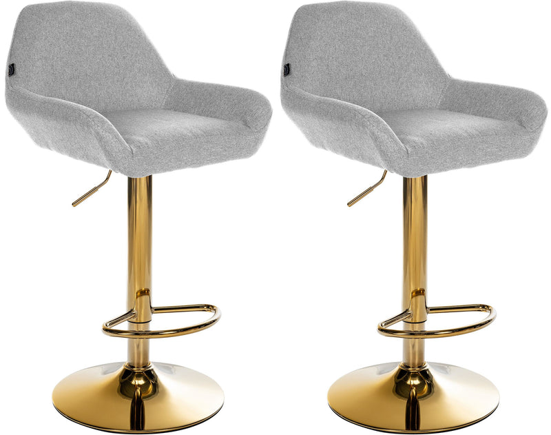 Set of 2 bar stools Braga gold fabric