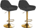 Set of 2 bar stools Braga gold fabric