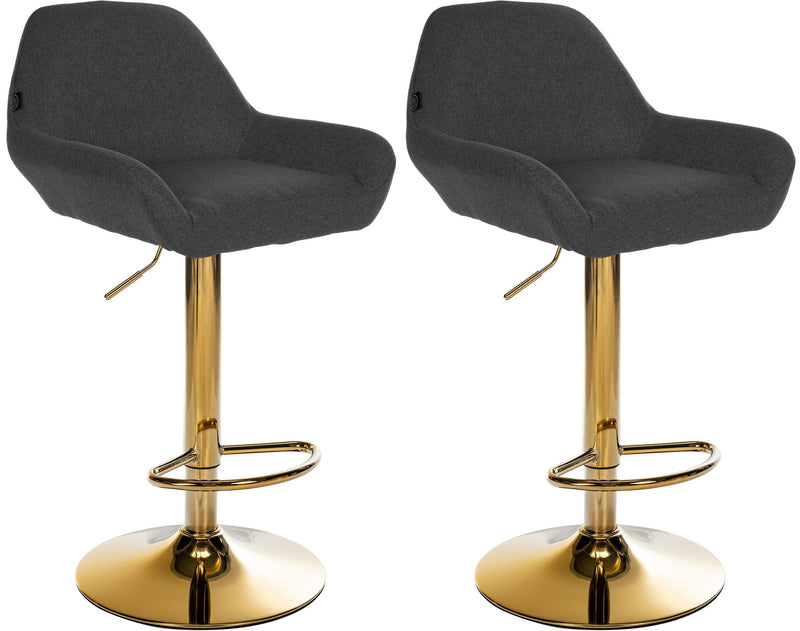 Set of 2 bar stools Braga gold fabric