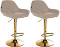 Set of 2 bar stools Braga gold fabric