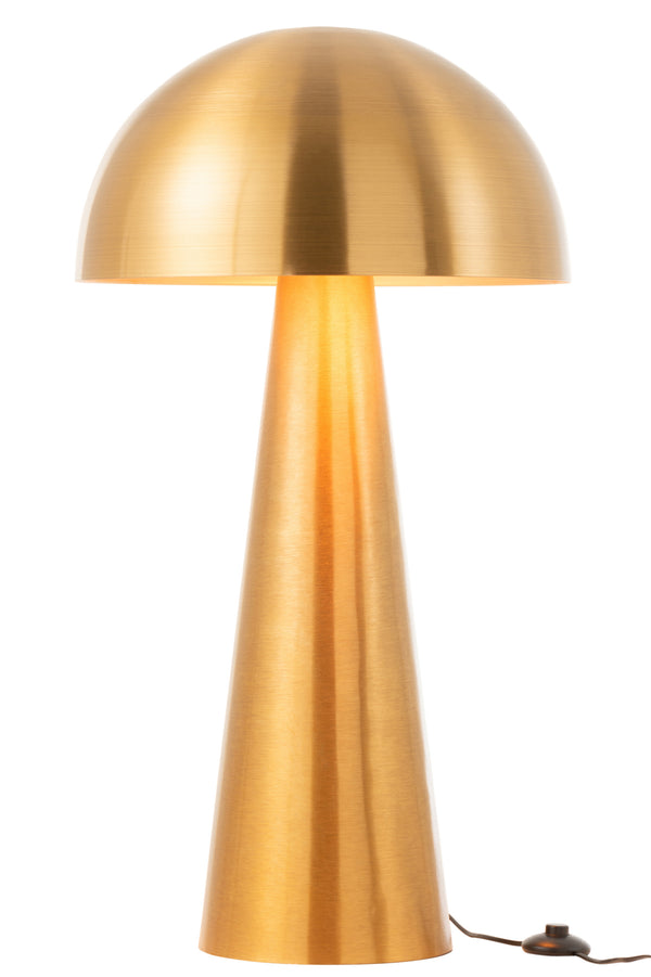 Large Golden Mushroom design lamp in the shape of a mushroom - Matt Golden Metal