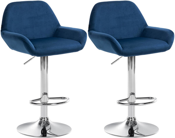 Set of 2 bar stools Braga velvet