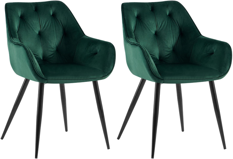 Set of 2 dining chairs Cassis velvet