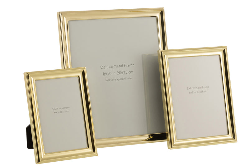 Set of 4 classic picture frames 20x25 - Elegant metal in bright gold 