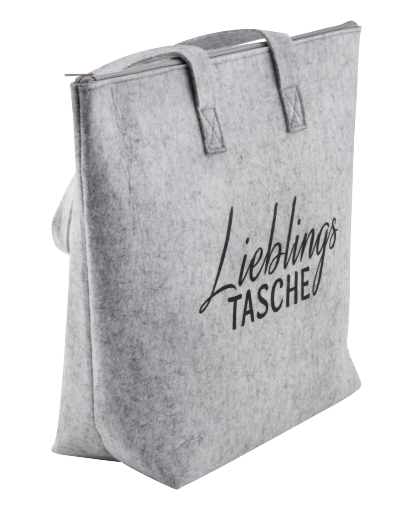 Set of 2 felt bags 'Favorite Companion' in light grey and dark grey - perfect for everyday use and shopping