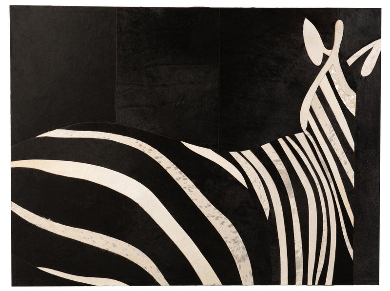 Handgefertigter Leder-Bilderrahmen im Zebra-Design - Rechteckig, Schwarz und Weiß - Stilvolle und exotische Wohnraumdekoration