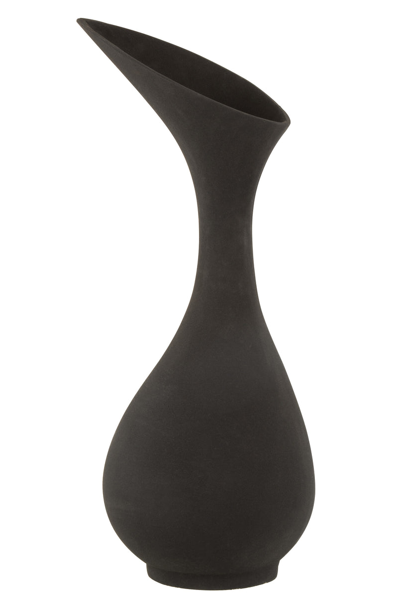 Vase 'Olivia Elegance' - Raffinierte Schwarze Aluminiumvase für ein Modernes Ambiente Höhe 61cm