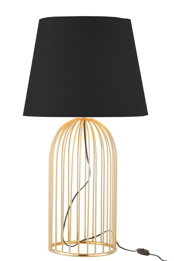 Elegante Tischlampe Joni – Goldener Fuß mit Schwarzem Schirm