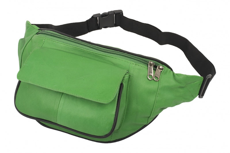 Bauchtasche Green Generation aus Nappa-Leder – Grün mit Fronttasche