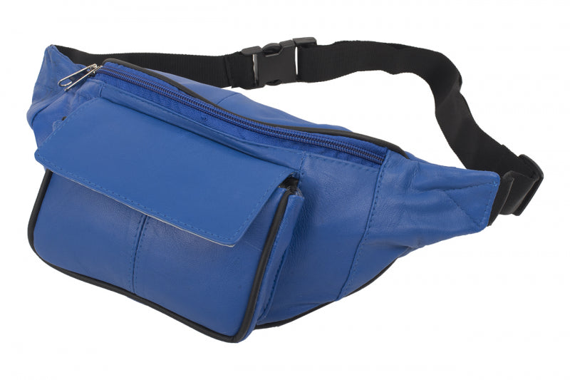 Bauchtasche Blue Generation aus Nappa-Leder – Blau mit Fronttasche